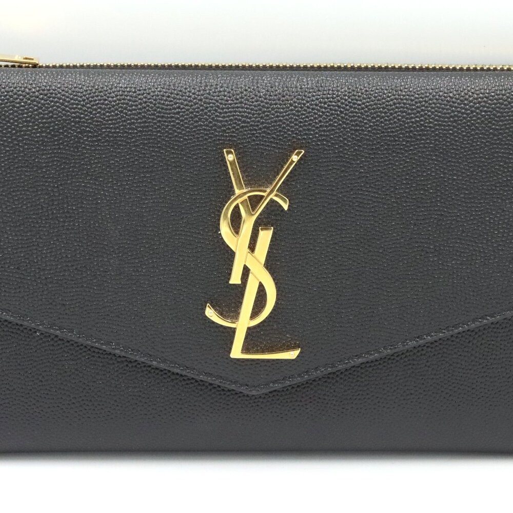 YSL Grain De Poudre Monogram uptown wallet